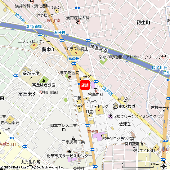 葵町支店付近の地図